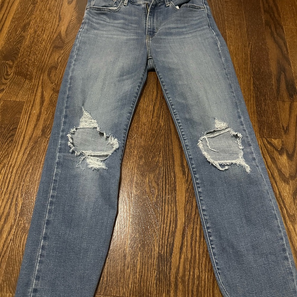 Distressed Blue Jeans
